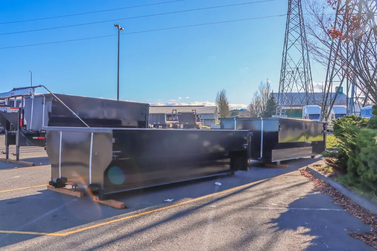 Roll-off dumpster ready for waste disposal at job site for 12 Yard Dumpster Rental in Holtville